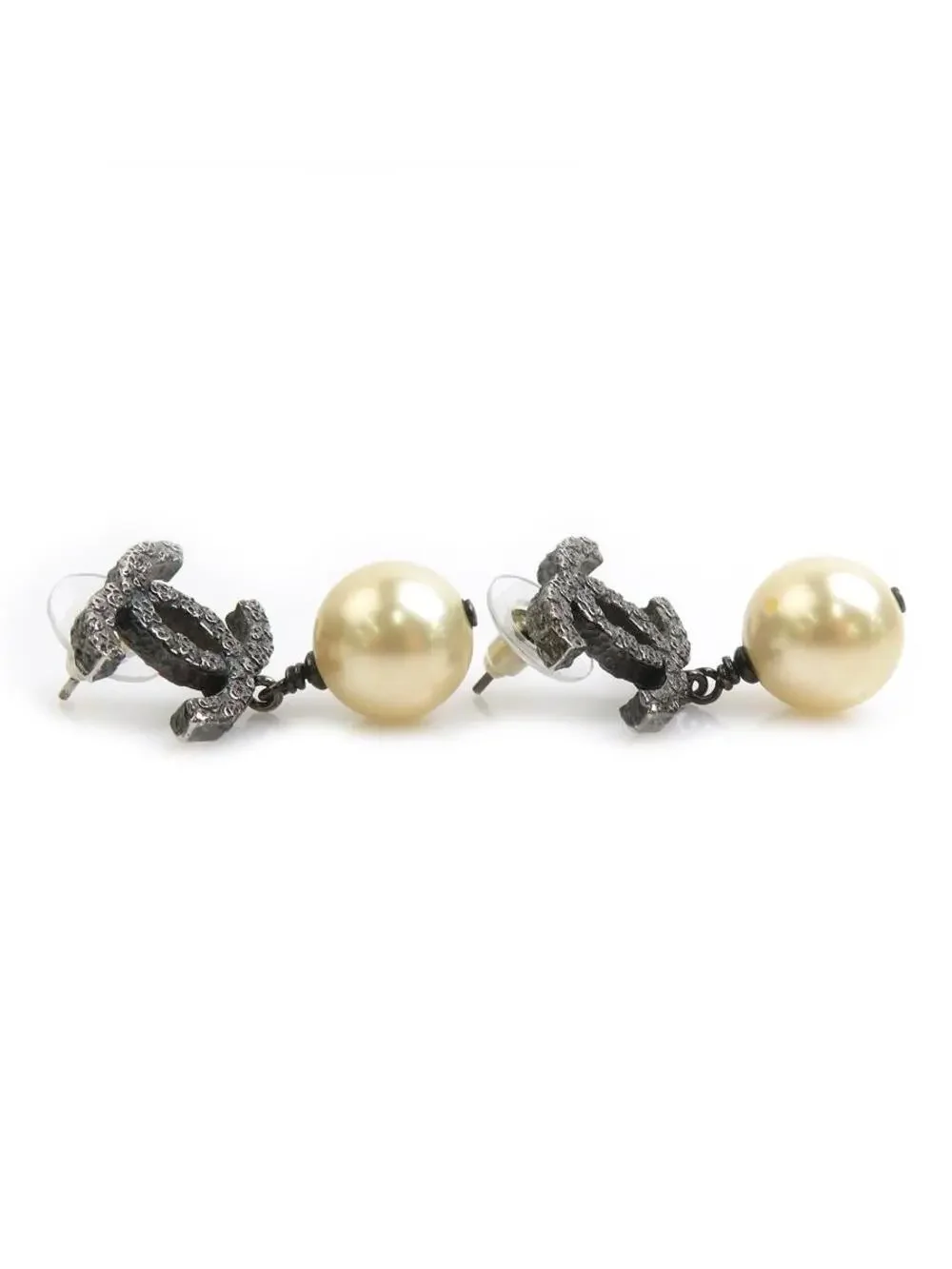 Auth Chanel Cc Logo Pierce Earrings #303134C32B